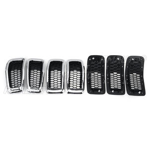 Rejilla de Parachoques Delantero Cromada, Reemplazo de Rejilla de Radiador, Rejilla de Entrada de Aire Deportiva Compatible con Jeep Cherokee 2014 2015 2016 2017 2018, Accesorios para Automóviles - Product Image 2