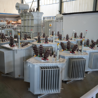 Transformateur de distribution d'énergie haute tension immergé dans l'huile triphasé YongHui, haute efficacité, faible encombrement