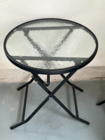 Chinesische Fabrik langlebige faltbare runde wasser gemusterte Glas tisch Couch tisch