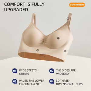 Sujetador Inalámbrico Cómodo, Tejido Suave <span class=keywords><strong>para</strong></span> Uso Diario, Sin Costuras, de Una Pieza, <span class=keywords><strong>Cobertura</strong></span> Completa, Soporte Completo, Anti-Caída - Product Image 2