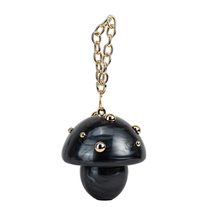 Women Lovely Mushroom Acrylic Evening Bag Marble Clutch <b>Purse</b> with Two Metal Chains Halloween Christmas Party Handbag - Product Image 4