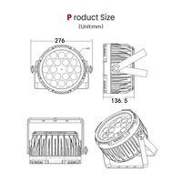 Luz LED RGBW con Efecto de Iluminación, AC100V-240V 50/60Hz, Ajustable, IP65 Impermeable, para Fiestas al Aire Libre, Escenarios, Control DMX512, Ángulo de Haz de 25/40 Grados