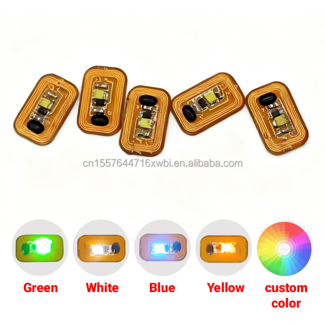 Fashion Smart LED Light Flashing Label NFC Tag RFID Mini Tag Nail Art Sticker URL Programmed Mini Colorful FPC Tag