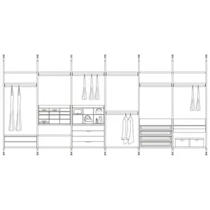 Italia bookcase floor to ceiling metal modular design painted aluminum shelves closet system