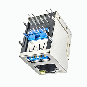 Tốc độ cao CAT6 cat6A <span class=keywords><strong>Ethernet</strong></span> kết nối Led <span class=keywords><strong>Gigabit</strong></span> RJ45 + USB3.0 side nhập ổ cắm kết hợp hiệu suất cao kết nối - Product Image 2