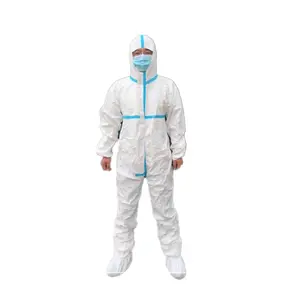Hazmat костюмы для защиты от ядерных сточных вод одежда промышленная химическая защита комбинезоны с капюшоном на молнии