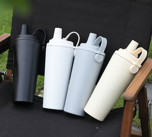 2026 Luxury Matte Stainless Steel Water Bottle Wholesale Custom Logo Insulated Vacuum <b>Flask</b> Gym Bottle <b>with</b> Handle and Spout - Product Image 4