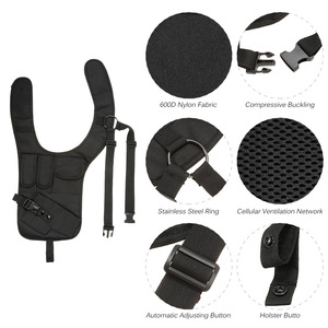 Waterproof Nylon Zipper Closure Multi Pocket Outdoor Sports <b>Chest</b> Underarm Gear <b>Storage</b> Hanging Strap Pouch - Product Image 5