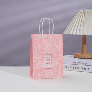 Fond carré tridimensionnel imprimé petit cadeau floral papier Kraft Portable cadeau bijoux sac à provisions commandes personnalisées en gros - Product Image 3