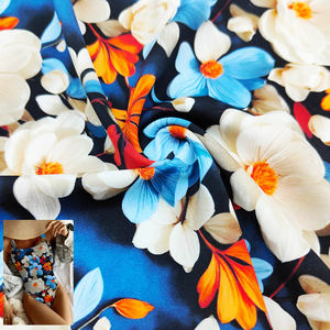 通気性のあるカスタムナイロン・スパンデックス4方向ストレッチニット花柄デジタルプリント生地（水着、スポーツウェア用） - Product Image 1