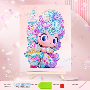 DIY 크리 에이 티브 다이아몬드 아트 수공예품 모자이크 자수 사랑스러운 소녀 어린이 인쇄 초상화 다이아몬드 그림 귀여운 만화 스타일 - Product Image 5