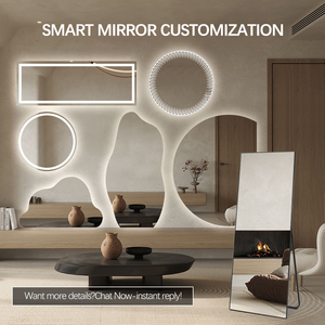 <span class=keywords><strong>Miroir</strong></span> mural LED rétroéclairé rond demi-rond <span class=keywords><strong>pour</strong></span> projet <span class=keywords><strong>de</strong></span> salon avec <span class=keywords><strong>lumière</strong></span> tricolore - Product Image 5