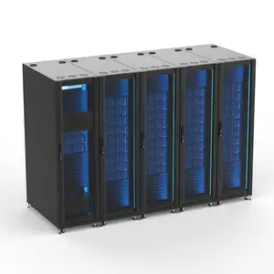 Ningbo Lepin Factory Smart Data Center 42u Black Server Rack Proforated Door Network Cabinet 19 Inch For Cold Aisle Containment