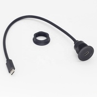 Boîtier multimédia avec montage sur bureau Port USB C Montage sur panneau 3A Charge rapide USB Type C Mâle Femelle Câble de rallonge Veste PVC