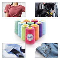 Fil à coudre en polyester filé 100% 120 grammes, teinture en usine en gros, 40/2, 5000 yards