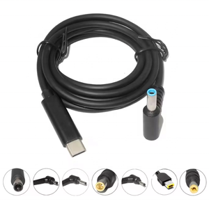 Câble de charge USB C PD, adaptateur <span class=keywords><strong>d</strong></span>'<span class=keywords><strong>alimentation</strong></span> universel de type C vers DC, convertisseur pour ordinateurs portables <span class=keywords><strong>Lenovo</strong></span> Asus Dell Hp Acer Samsung LG - Product Image 1