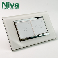 Interrupteur intelligent Niva à écran tactile en verre, panneau personnalisé OEM, interrupteurs muraux électriques multi-modulaires, commande à distance Wifi