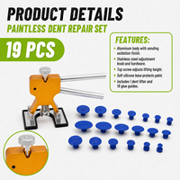Kit de réparation de bosses sans peinture 19 pièces, extracteur de colle, mini-lève-boutons en aluminium, 18 languettes, outil de débosselage de carrosserie, réparation automobile PDR