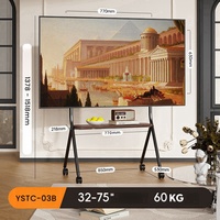 Soporte de carrito de TV para uso en oficina, carrito de TV para pantalla de 32-70 pulgadas, soporte de TV móvil, 132lbs