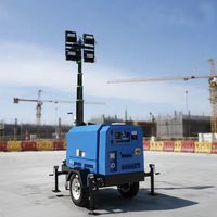 Torre de Iluminación con Generador Diésel Perkins de 9kva, 10kva, 12kva, 15kva, 20kva, 25kva, Joystick Manual, 1.8-8M, con EPA