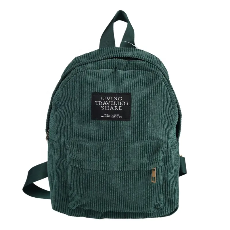 2020 Hot Selling Stylish Ergon omic Girls Süße Schult asche Pure Color Cord Green School Randos eru Rucksack