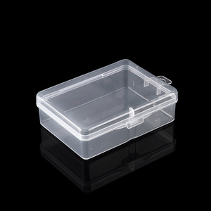 Transparent <b>Plastic</b> <b>Storage</b> Box Rectangle 18g Covered Office Organizer for Headwear Fishing Gear Hardware Electronics - Product Image 1