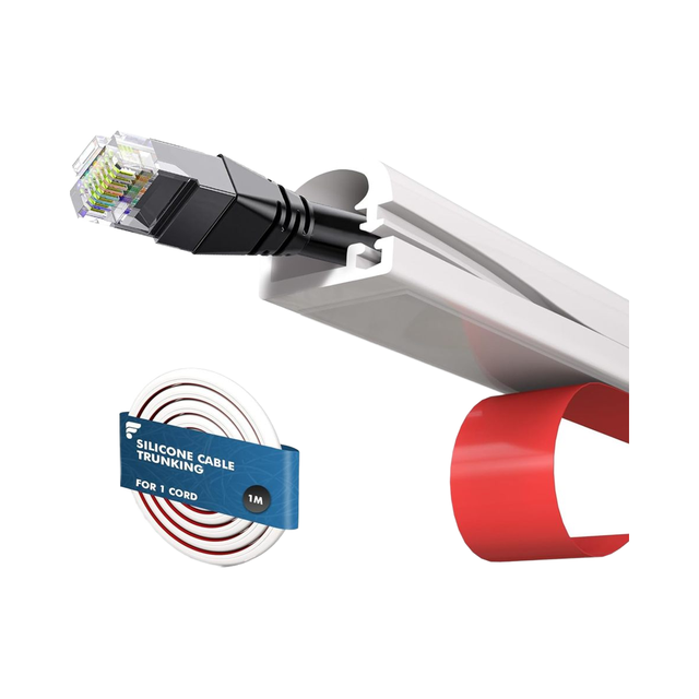 Flexible White Silicone IP11 Self-Adhesive Cable Trunking Wire Hider for Indoor Use-Wall Ceiling Cables Management