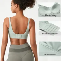 Soutien-gorge de sport respirant à maintien élevé pour femmes, bretelles croisées, grande taille, pour le yoga et le fitness, 100% nylon
