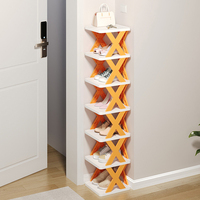 Meuble à chaussures pliable en plastique, 6 niveaux, moderne, pour dortoir, maison, intérieur, multi-étages, type autoportant, pour salon