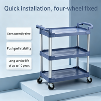 Chariot de service à trois niveaux, grande capacité, à structure renforcée, pour rangement d'outils de garage