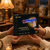 Pistol mainan Desert Eagle Flame Puzzle Kayu 3D DIY Model Kit Edukatif Grosir Kustom STEM Hadiah Langsung dari Pabrik CE EN71
