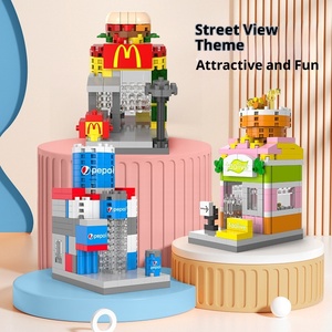 Set de Bloques de Construcción de la Calle de la Ciudad, Modelos de Tiendas de McDonald's y Pepsi, Ladrillos de Arquitectura Creativa, <span class=keywords><strong>Juguete</strong></span> Electrónico de 40 Piezas - Product Image 3