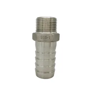 Factory Supply Stainless Steel Pipe Fittings Hose Barb X NPT Pipe Nipples
