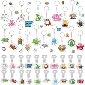 พวงกุญแจอะคริลิคการ์ตูนน่ารัก 100 ชิ้น ยี่ห้อ Spark กันน้ำ น้ำหนักเบา พิมพ์ลายดิจิตอล 20 แบบ สนุกสนาน สนับสนุนเชิงบวก - Product Image 2