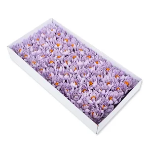 Yüksek kalite yapay çiçek toptan sevgililer günü dekorasyon buket hediye kutusu Lotus sabun çiçek kafa