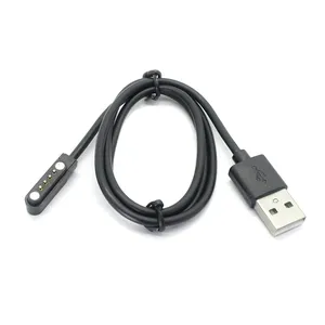 Pengisi daya kabel magnetik, USB Male ke 4 pin pogo pin kustom dengan magnet kuat