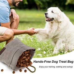Canvas Dog Food <b>Bag</b> Waterproof Portable Hanging For Outdoor Walking Pet Training <b>Treats</b> - Product Image 2