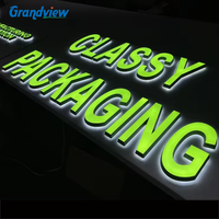 Enseigne publicitaire lumineuse personnalisée avec logo LED pour bureaux, commerces de détail, en acrylique, résistante à l'eau, extérieure, en relief 3D