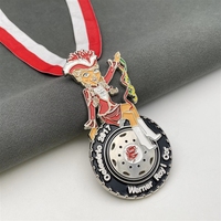 Médaille de musculation personnalisée sur mesure en or, argent, bronze rouge, 2D, 3D, avec ruban, découpée, en métal