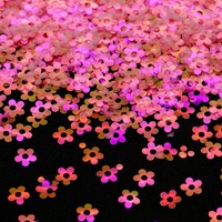High Sparkly New Fluorescence Hellrosa Hohl stern Blumen form Glitter Glitter für Snow Globe Cup Dekoration