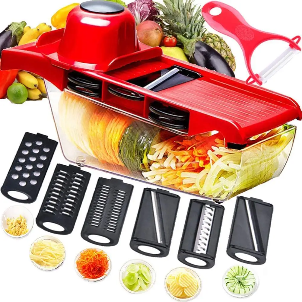 Multifunctional Kitchen Tools Fruits Slicer Chopper Vegetable Cutter Food Grade 6 in 1 Home Kitchen