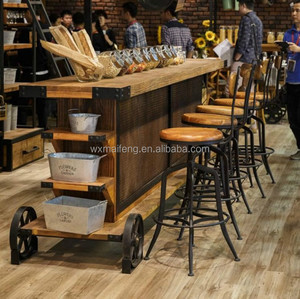 Commercial Furniture <strong>Bar</strong> Reception Desk Kitchen High <strong>Bar</strong> Cafe Coffee Restaurant Wooden <strong>Bar</strong> <strong>Counter</strong> Table with Led Light - Product Image 5