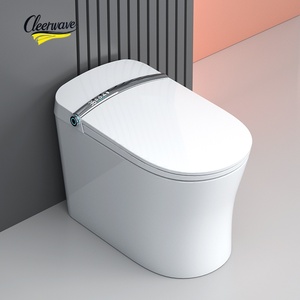 <span class=keywords><strong>WC</strong></span> intelligent monobloc en céramique avec bidet électrique à chasse automatique, siphonique S-trap, siège chauffant et télécommande - Product Image 1
