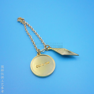 <b>Anime</b> Metal <b>Keychain</b> Pendant 20mm Gold Plated Custom Logo Gift Promotional Accessory - Product Image 3