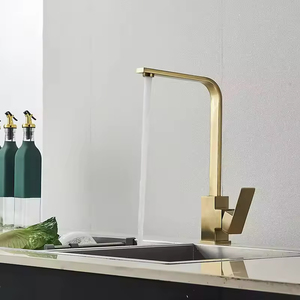 Modern Luxury Stainless Steel <strong>Square</strong> Flat Tube Deck Mounted Kitchen Sink Faucet 360 Degree Swivel Hot and Cold Water Mixer <strong>Tap</strong> - Product Image 3