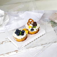 Caja portátil para pasteles y magdalenas, cajas transparentes con mango, respetuosas con el medio ambiente, 1, 2 y 3 agujeros