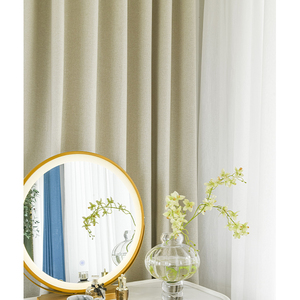 110\" Inch 280cm Modern Window Curtain Durable Blackout Polyester <b>Linen</b> with Grommet Woven Technique Format Rope - Product Image 2