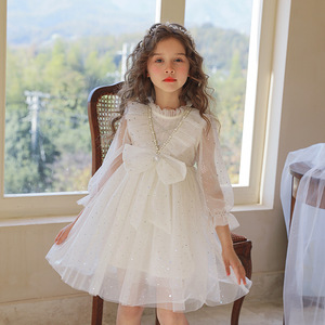 Ropa de Primavera para Niños al por Mayor, Vestidos de Tul para Niñas, Vestido de Fiesta de Princesa con Lazo Rosa y Encaje 0421A22118-1 - Product Image 4