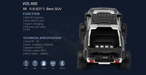 1500mah 10W Wster WS-X65 <b>Music</b> Car Wireless Speaker Led Display Portable Colorful Rgb <b>Light</b> Truck Shape Bass Stereo BT FM USB - Product Image 2