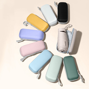 New Design Uv Protection Capsul Pocket Portable Super Mini Custom Case 6 Folding Umbrella Logo Print Travel Umbrella